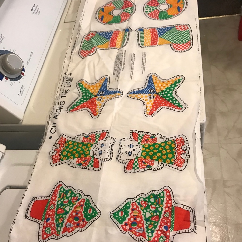 Vintage Christmas Tree Ornament Fabric Cut and Sew